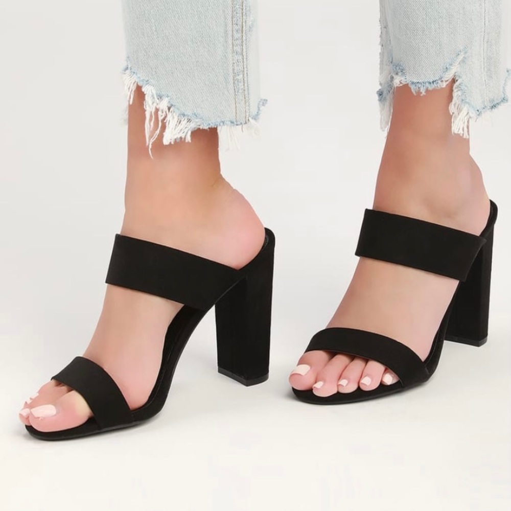 Marlowe Black Suede High Heel Sandals